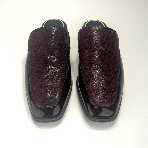 Rag & Bone Aslen Mule Loafer Clogs Size 7.5 Merlot Red Leather Low Heel New York - Picture 5 of 15
